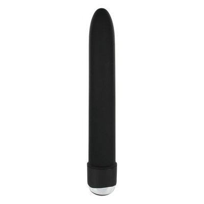 Чёрный классический вибратор Classic Chic - 18 см. (Цвет: черный)