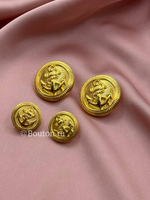 Пуговицы с якорем золотистые пластиковые