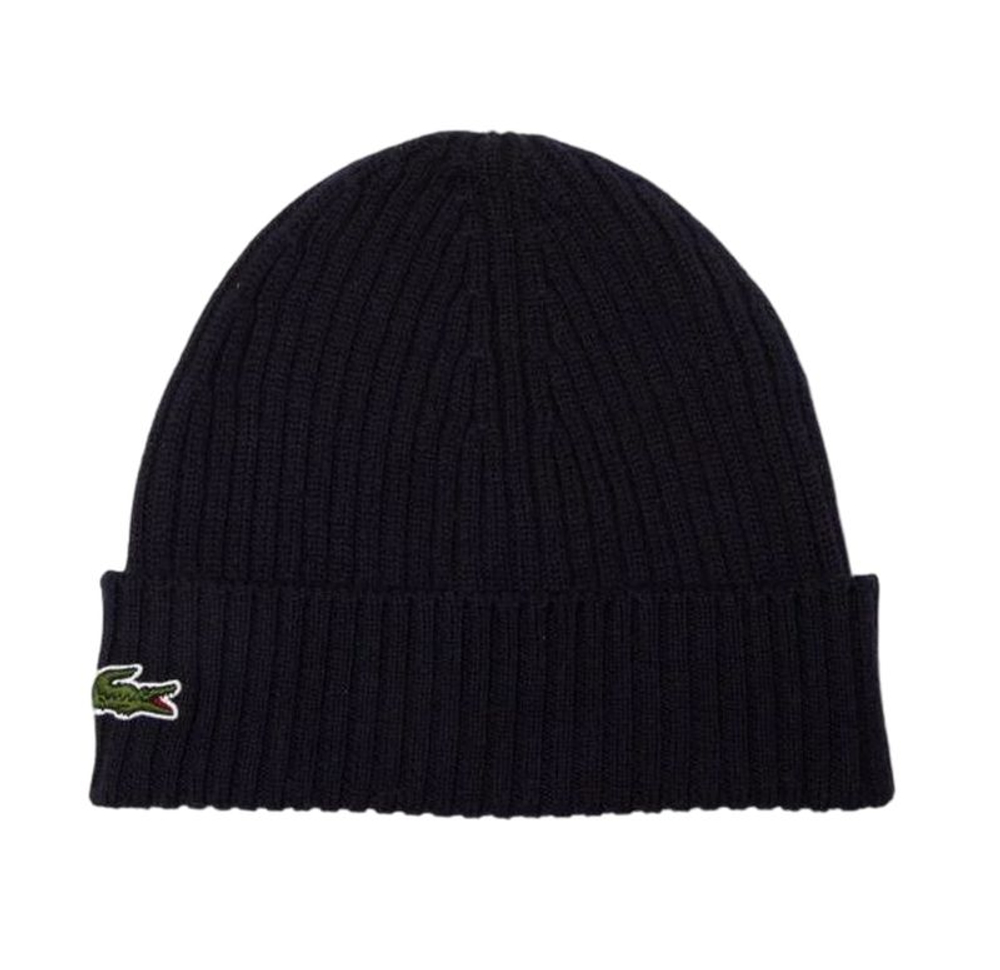 Czapka zimowa Lacoste Unisex Ribbed Wool - navy blue