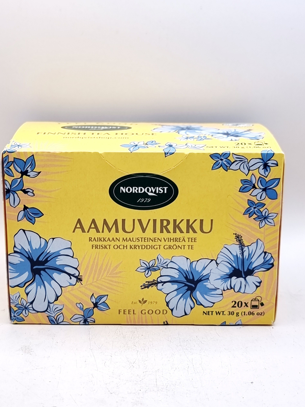 Чай зелёный Nordqvist AAMUVIRKKU "Жаворонок" с имбирем и лимоном 20 пакетиков (из Финляндии)