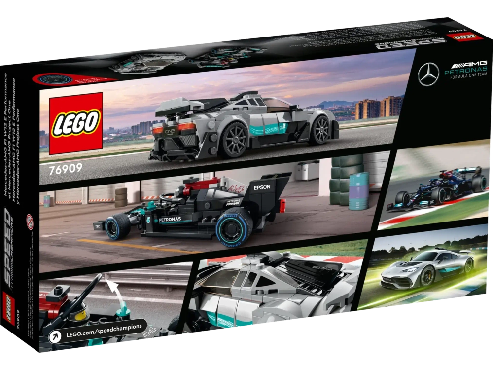 Конструктор LEGO Speed Champions 76909 Mercedes-AMG F1 W12 E Performance и Mercedes-AMG Project One