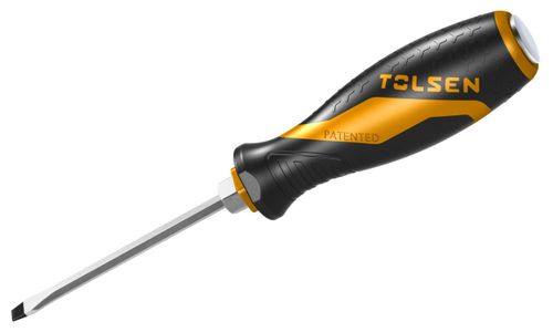 TOLSEN (TT20117) Отвертка шлицевая "Gripro", Slotted 8,0 мм, 150 мм, силовая