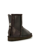 KIDS CLASSIC SHORT ZIP LEATHER chocolate