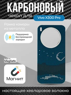 Карбоновый чехол для Vivo X300 Pro с MagSafe  ночной свет (Night light)