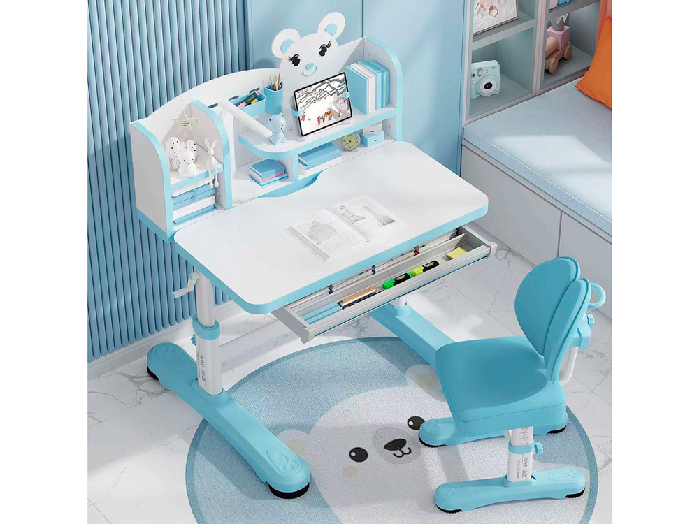 Комплект растущей детской мебели Mealux EVO Panda XL BD-29 парта + стул + надстройка + подставка + выдвижной ящик + стаканчики + накладка