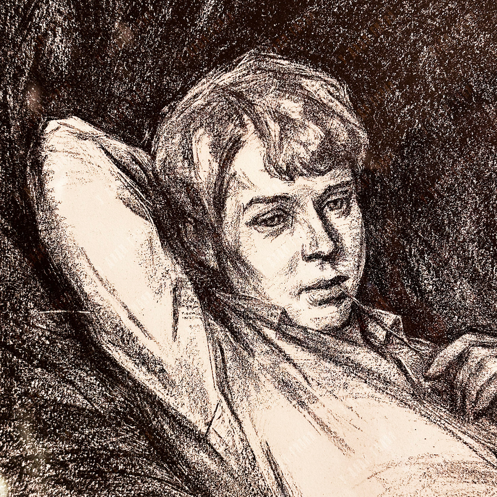 Лянглебен М. В. Портрет Сергея Есенина. Автолитография, 1964