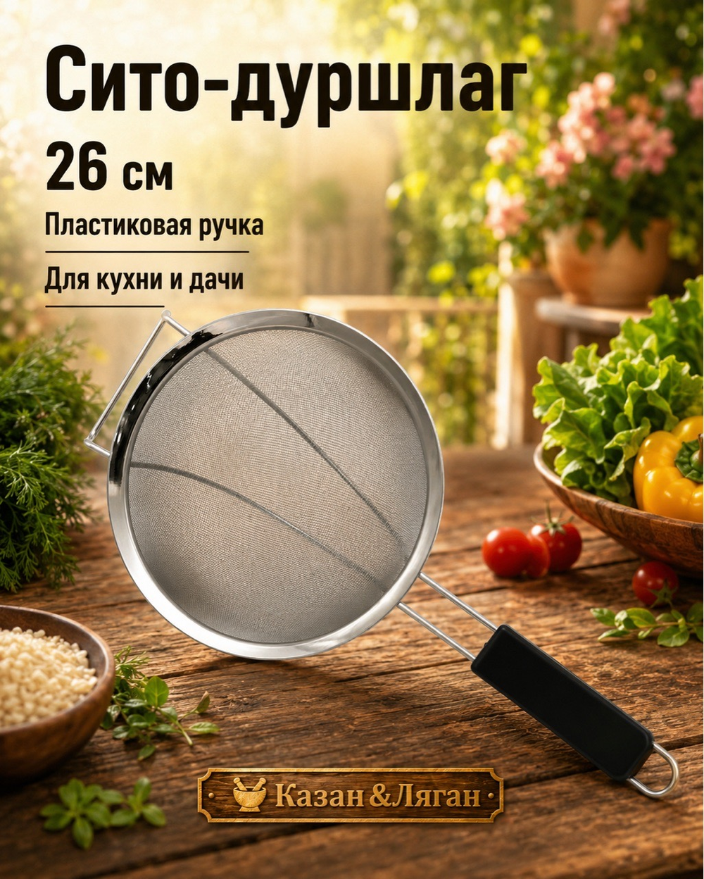 Сито Узбечка 26 см пласт. ручка