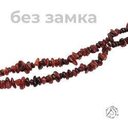 Нить бусин (крошка) из граната спессартин