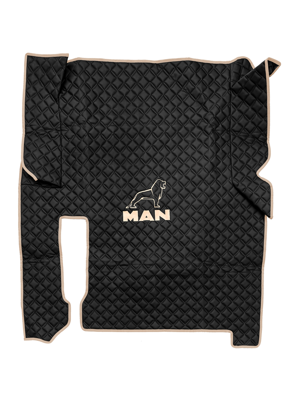 Ковры MAN TGX (автомат, механика) (экокожа, черный, бежевый кант, бежевая вышивка)