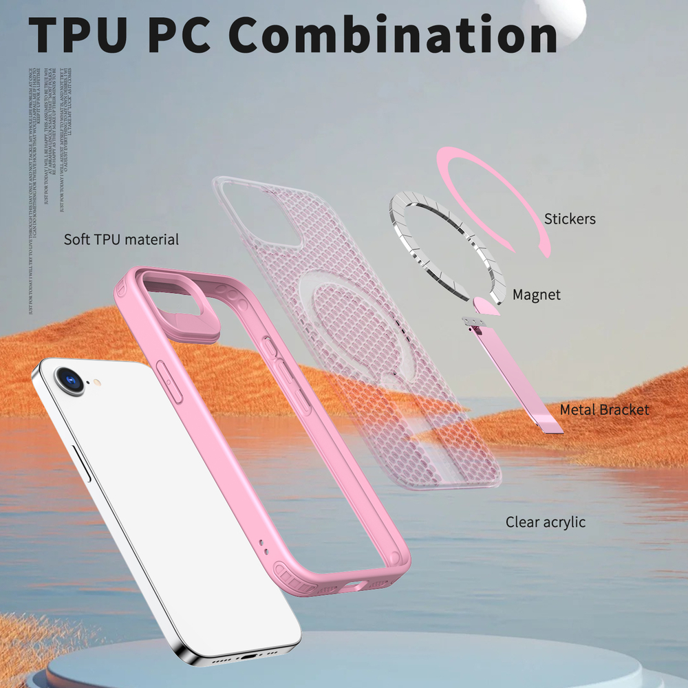 Прозрачный чехол Mesh Pro Magnetic Case для iPhone 16e