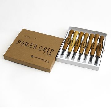 Набор японских резцов по дереву, Chokokuto Power Grip, 7штук