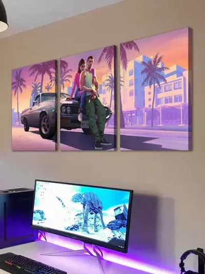 Модульная картина "GTA" 150х70см