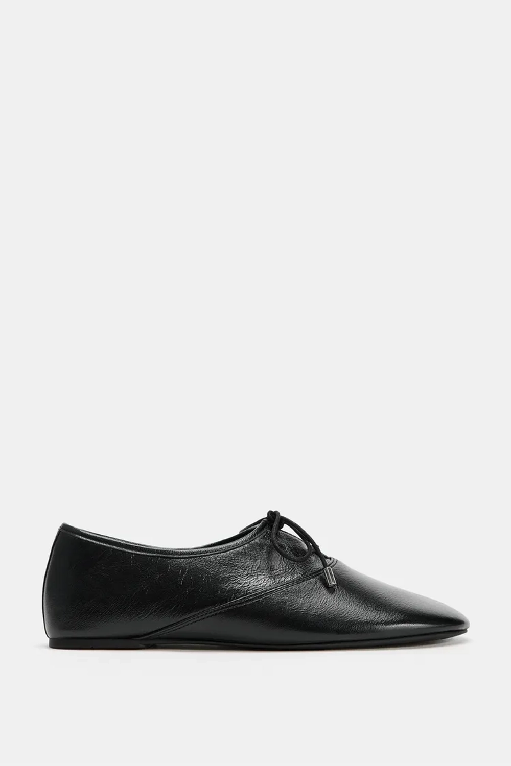 ZARA ТУФЛИ-ДЕРБИ ИЗ МЯГКОЙ КОЖИ, ЧЕРНЫЙ