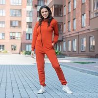 Комбинезон с клапаном и капюшоном "Терракот" женский утепленный