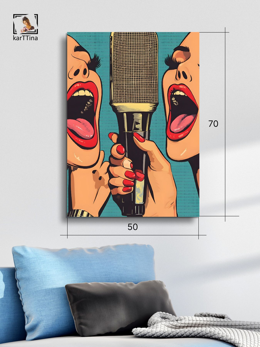 Картина Двойная нота модульная 50x70см 1шт.