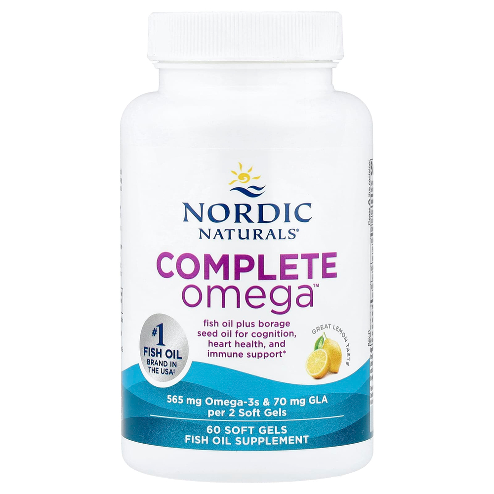 Nordic Naturals, Complete Omega, лимон, 60 мягких таблеток