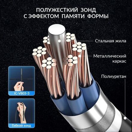 Цена на iCartool (IC-V803-3) Видеоэндоскоп WIFI 2 камеры, 3.5Мп, 2560x1440, 3м, 5.5 мм зонд