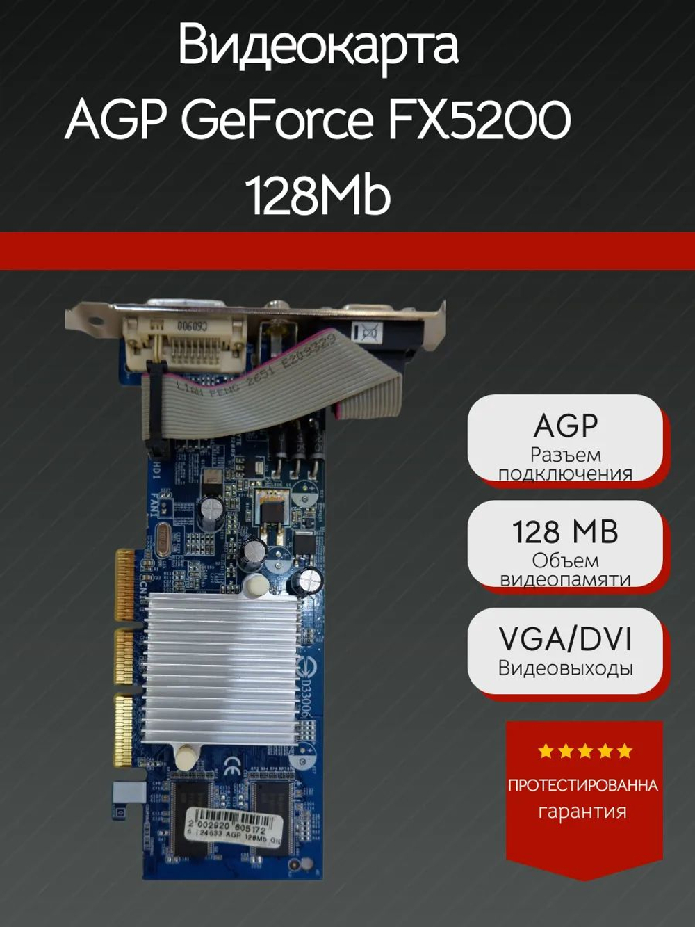 Ретро Видеокарта AGP ATI Radeon 9550 128Mb