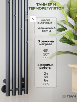 Полотенцесушитель Марко 4 150х18 графит