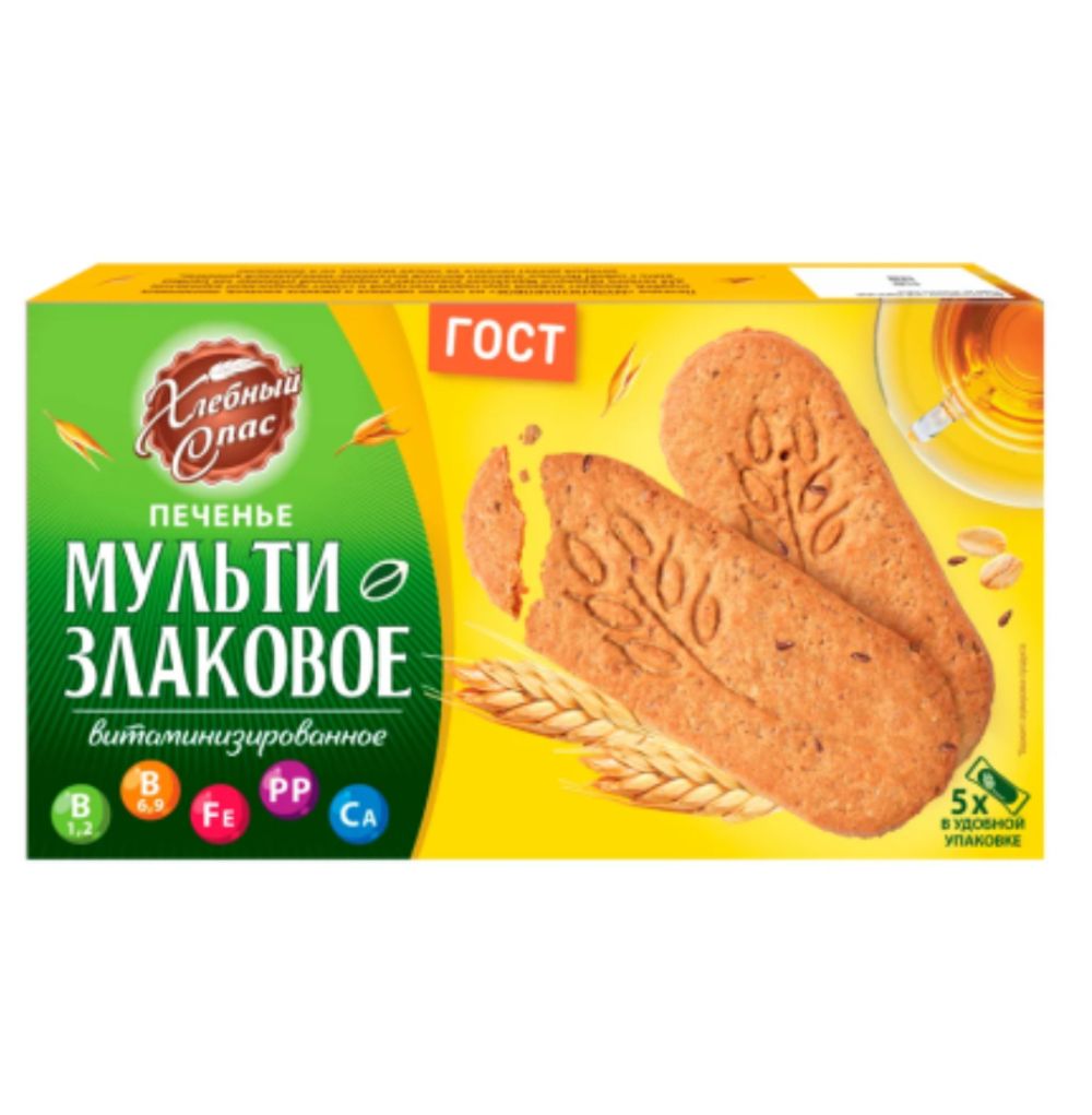 Печенье Хлебный Спас Мультизлаковое 200г