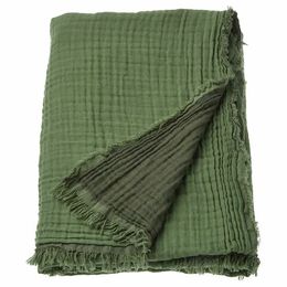 Плед IKEA VALLKRASSING (ВАЛЛКРАССИНГ), Хаки, 150х200 см