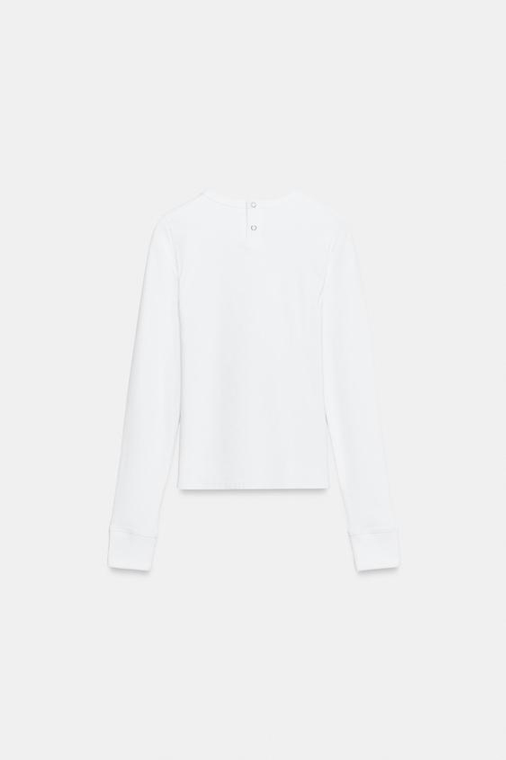 ZARA ФУТБОЛКА В РУБЧИК НА КНОПКАХ, БЕЛЫЙ