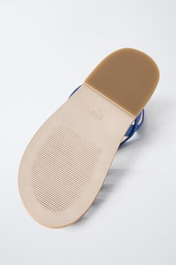 ZARA КОЖАНЫЕ САНДАЛИИ, СИНИЙ