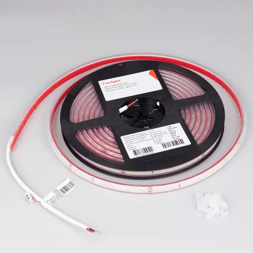 Светодиодная лента герметичная RTW-PFS-A60-11mm 24V Warm3000 (4.8 W/m, IP68, 2835, 5m) (Arlight, 4.8 Вт/м, IP68) 034159