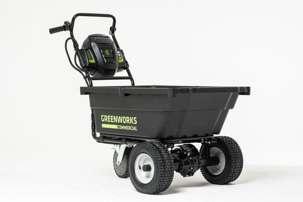 Аккумуляторная самоходная садовая тележка Greenwork 82GC, 82v, 106 л, (7400607), без АКБ и ЗУ