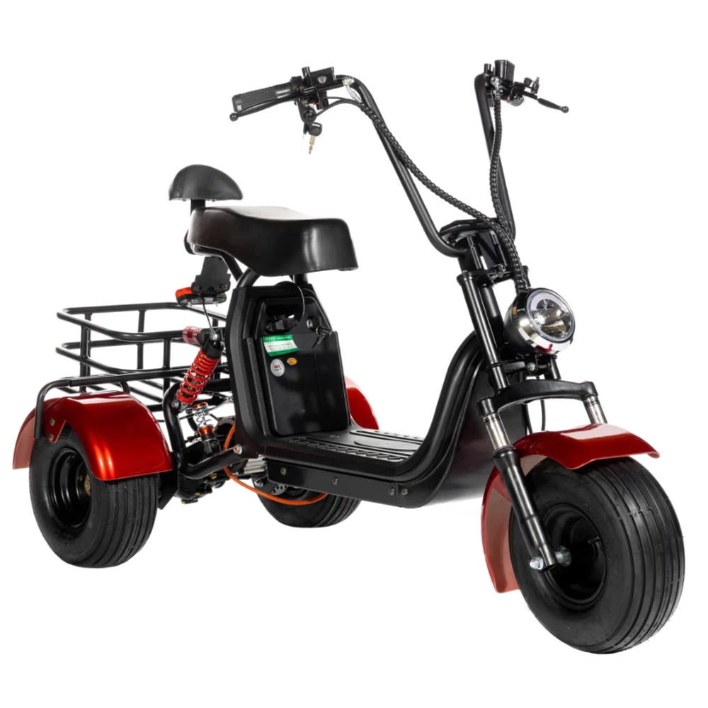 ЭЛЕКТРОСКУТЕР CITYCOCO GT X5 TRIKE 1500W 15AH 48V Красный