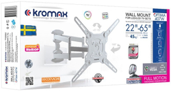 Кронштейн для телевизора Kromax OPTIMA-407 серый 22;-65; макс.45кг настенный поворот и наклон
