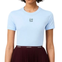 Женская теннисная футболка Lacoste Embroidery Accent Jersey - sugared blue