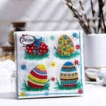 Салфетки бумажные DESIGN 24*24см, 1 сл., 40л, Пасхальные яйца
