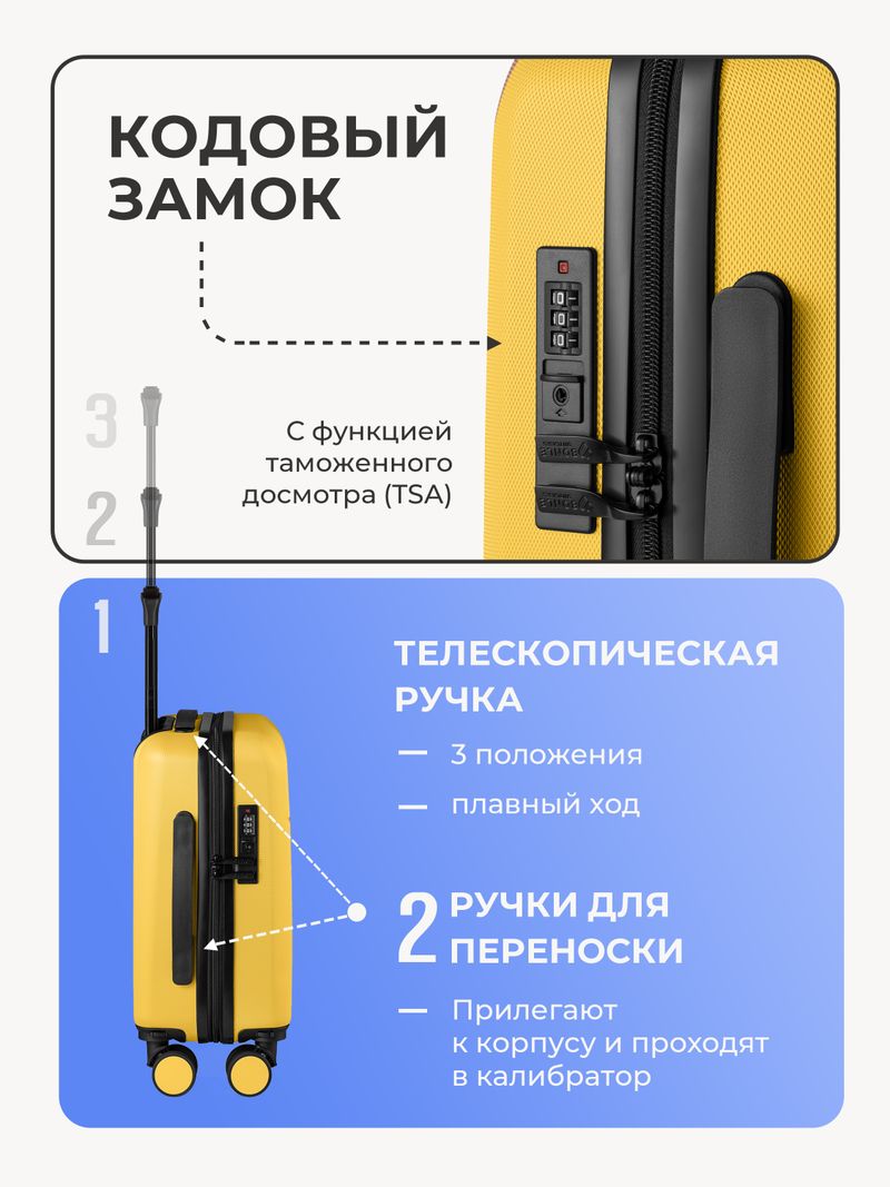 Набор Xs/S ручная кладь Желтый