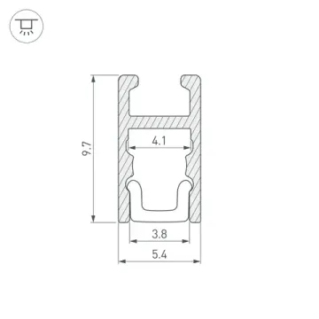 Профиль для контурной подсветки 2м 036385 серебристый ARH-MICRO-0510-2000 ANOD Arlight
