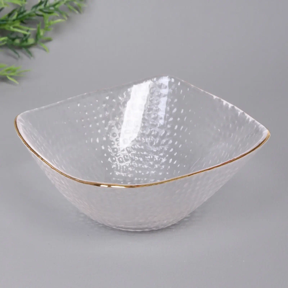 Салатник стеклянный «ICE CRYSTAL» 14*6,5см прозрачный