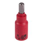 KING TONY (3025VE08) Насадка (бита) торцевая диэлектрическая 3/8", HEX, 8 мм, L = 65 мм