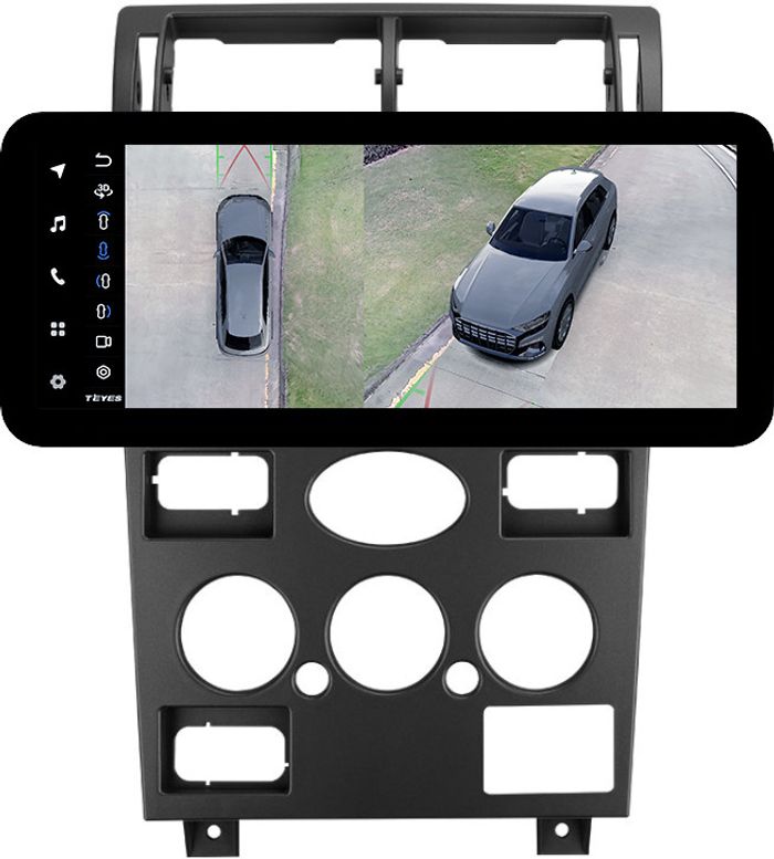 Магнитола для Ford Mondeo 3 2000-2006 (кондиционер) - Teyes LUX ONE 360 монитор 12.3" 2K QLED на Android 10, Быстрая, CarPlay, 4G SIM-слот, 4 камеры в комплекте