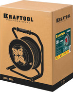 KRAFTOOL K-325, КГ, 3 х 2.5 мм2, 30 м, 4000 Вт, IP44, силовой удлинитель на стальной катушке (55086-30)