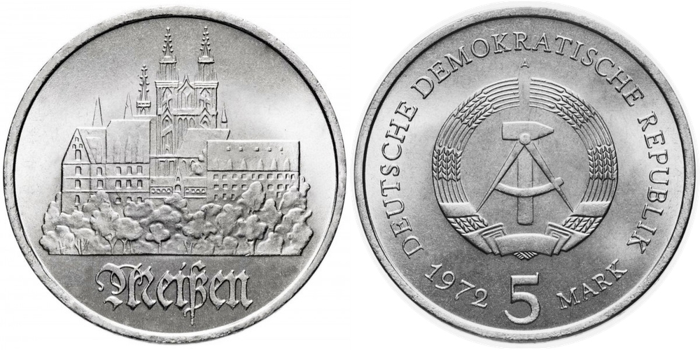 Германия - ГДР 5 марок, 1972 Город Мейсен XF