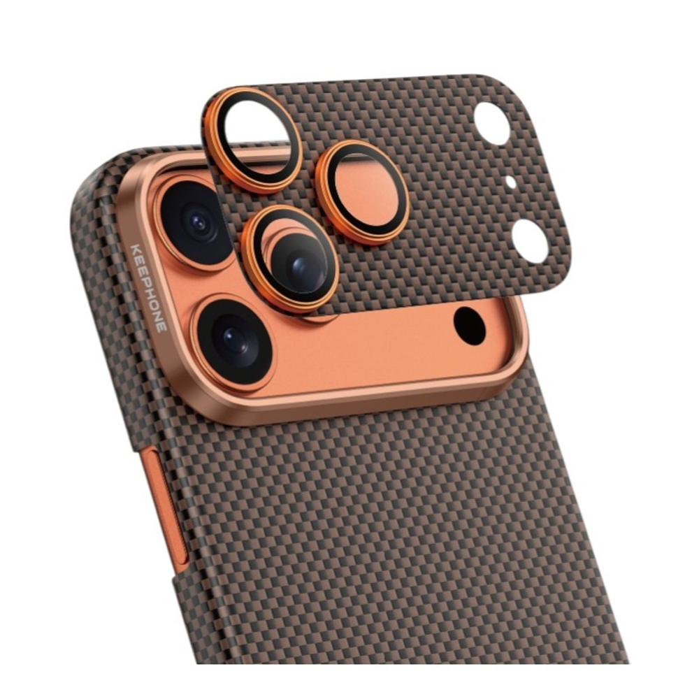 Защитное стекло i-Phone 17 Pro на линзы камеры Keephone Kevlar Lens коричневый
