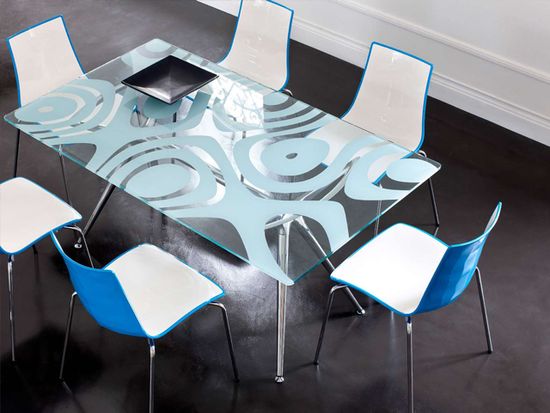 Стул пластиковый Zebra Bicolore 4 legs синий Италия Scab Design