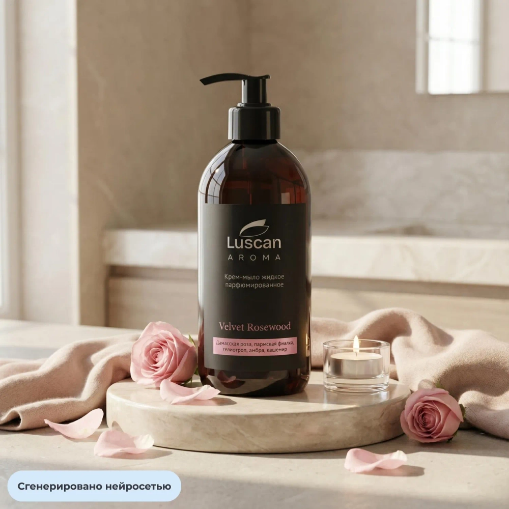 Крем-мыло жидкое парфюмированное Luscan Velvet Rosewood 450 мл c дозатором