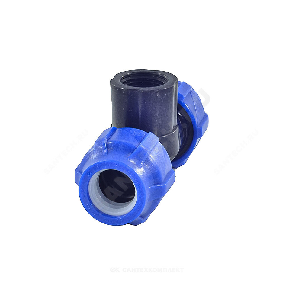Тройник компрессионный ПЭ Дн 40х1 1/2"х40 ВР Ру16 VALFEX 1210014011240