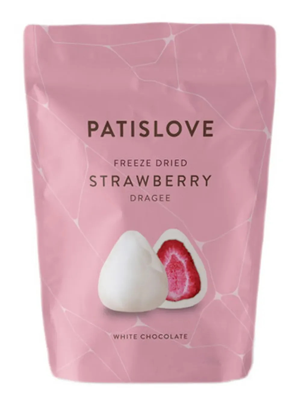 Драже PATISLOVE клубника в белом шоколаде 80г