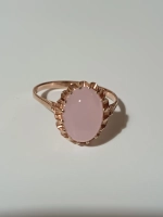 Кольцо серебряное с розовым кварцем