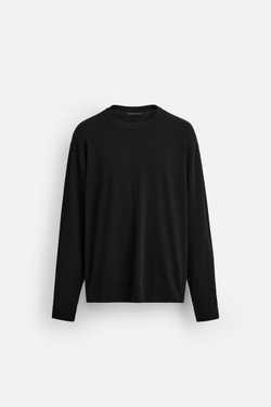 ZARA СВИТЕР ИЗ ВИСКОЗЫ С РЕЛЬЕФНЫМ УЗОРОМ, ЧЕРНЫЙ