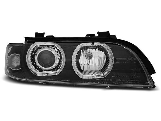 Передние фары Bmw 5 E39 angel eyes led D2S/H7 black
