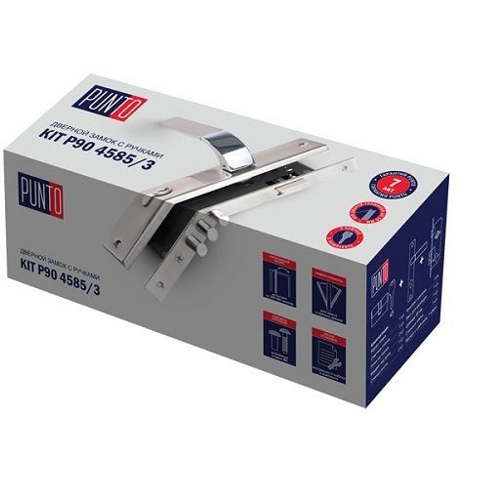 Замок врезной PUNTO KIT P90 4585/3 ORION SN/CP (мат. никель/хром) 5кл /41715/