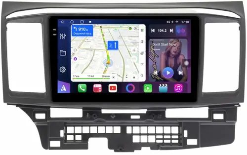Магнитола для Mitsubishi Lancer X 2007-2016 - FarCar S500-TS10 монитор 9.5" QLED на Android 14, Быстрая, CarPlay, 4G SIM-слот